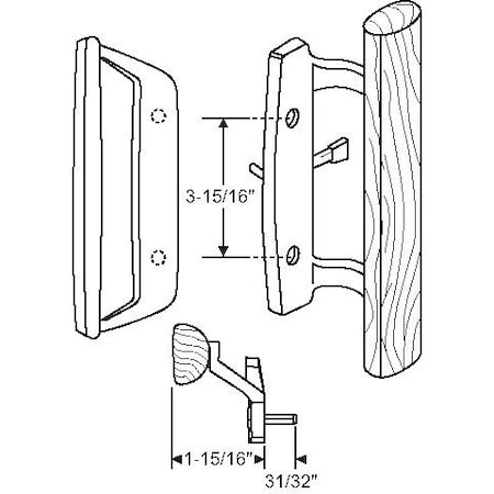 Strybuc Patio Door Handle Set 13-265